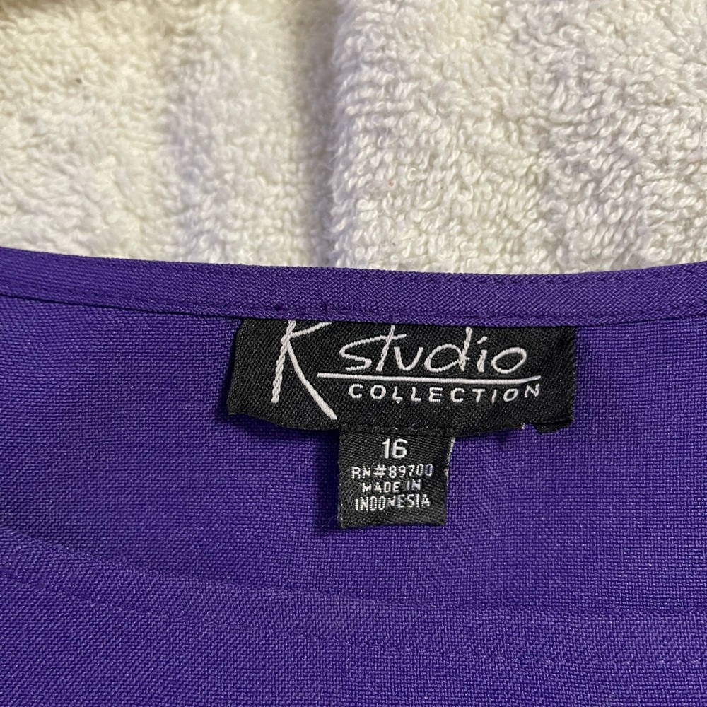 K Studio Vibrant Purple Dressy Tank Top. Size 16. NWOT! - Picture 3 of 5